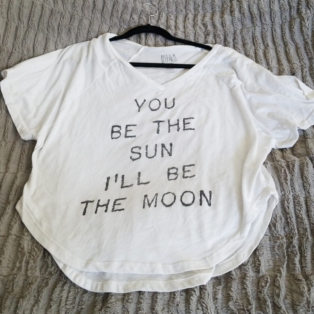 Billabong White Short Sleeve Graphic Tee - "You Be The Sun I'll Be The Moon"